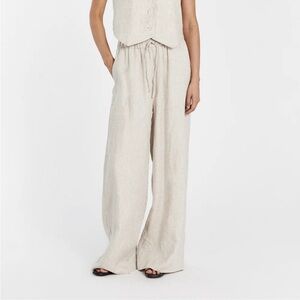 DISSH NWT Cream Relaxed Natural Linen Lined Pants
